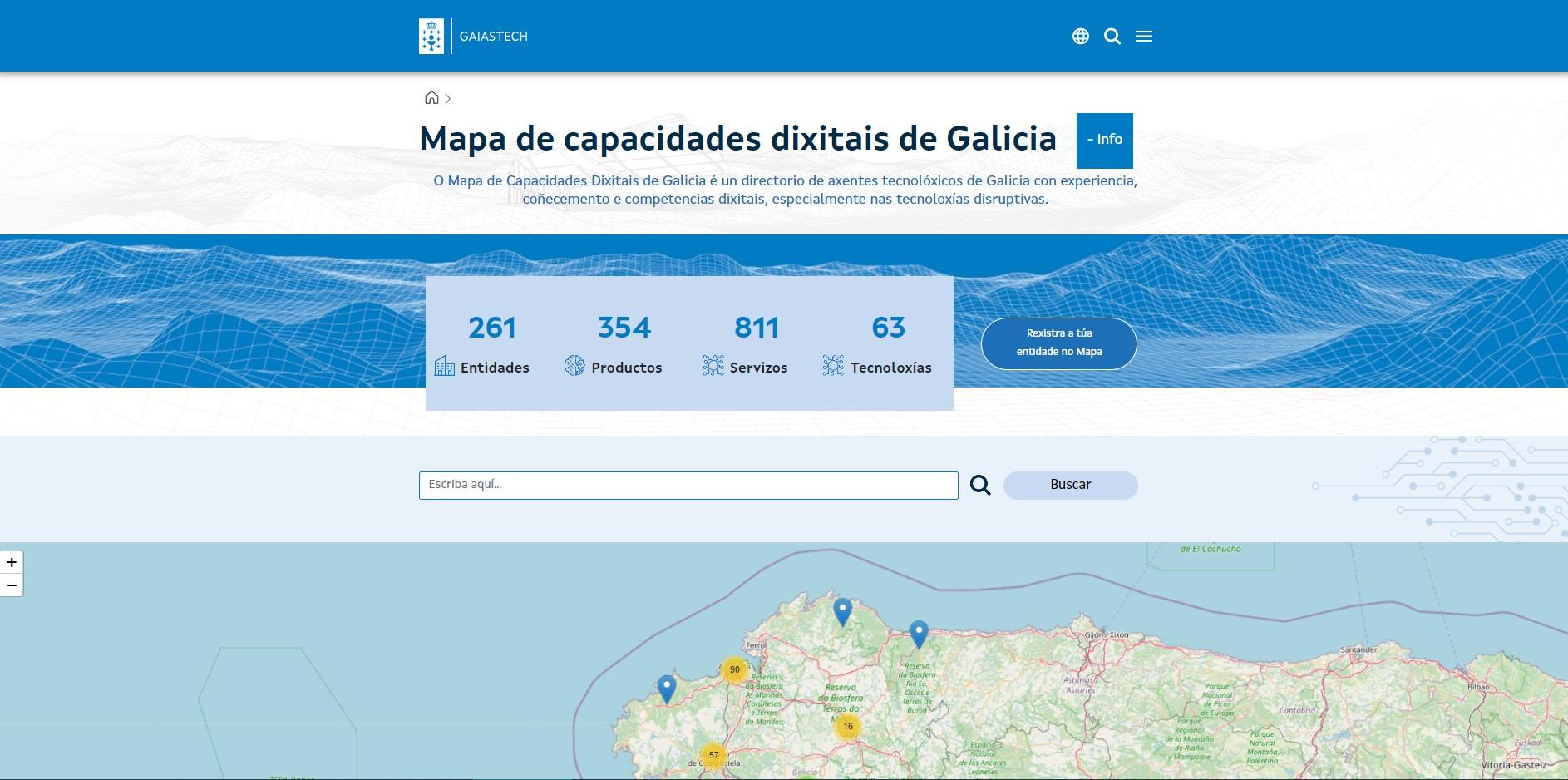  O Centro Gaiástech presenta o mapa de capacidades dixitais de Galicia que conta xa con máis de 250 entidades